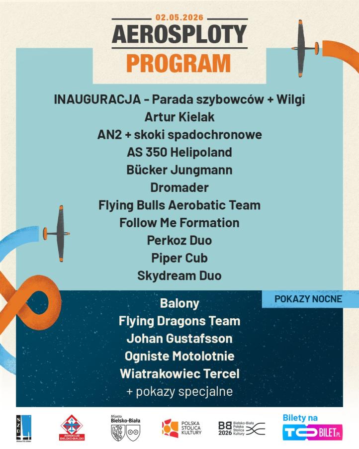 Aerosploty - pokazy na lotnisku Bielsko Biała-Aleksandrowice - program (fot. Aeroklub Bielsko-Bialski)