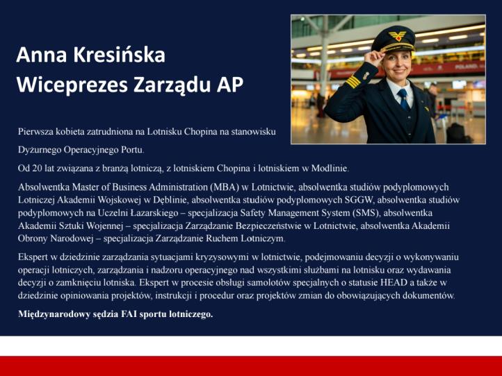 Anna Kresińska, Wiceprezes Zarządu Aeroklubu Polskiego (fot. Aeroklub Polski)