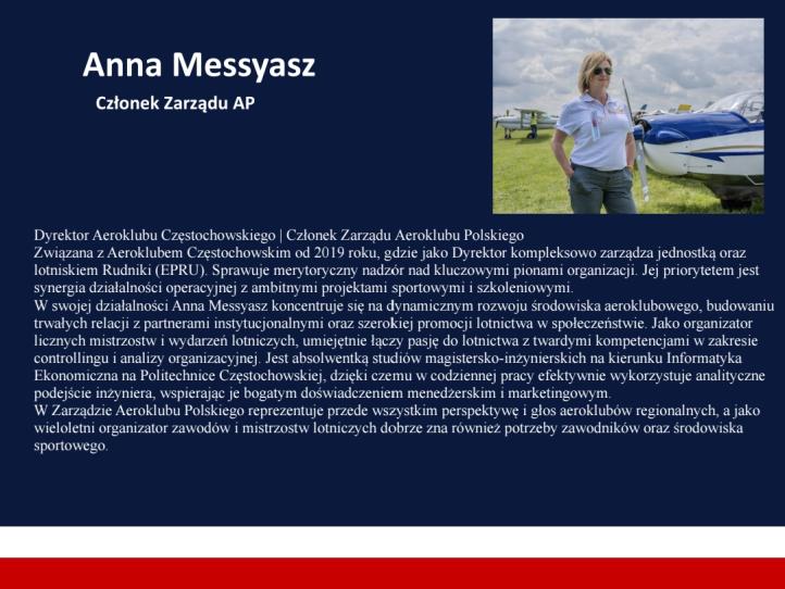 Anna Messyasz, Członek Zarządu Aeroklubu Polskiego (fot. Aeroklub Polski)
