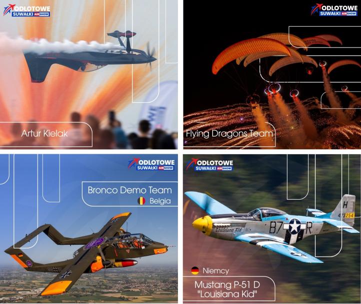 Artur Kielak, Flying Dragons Team, Bronco Demo Team, Mustang P-51 D 'Louisiana Kid' na Odlotowe Suwałki Air Show (fot. Odlotowe Suwałki Air Show, Facebook)