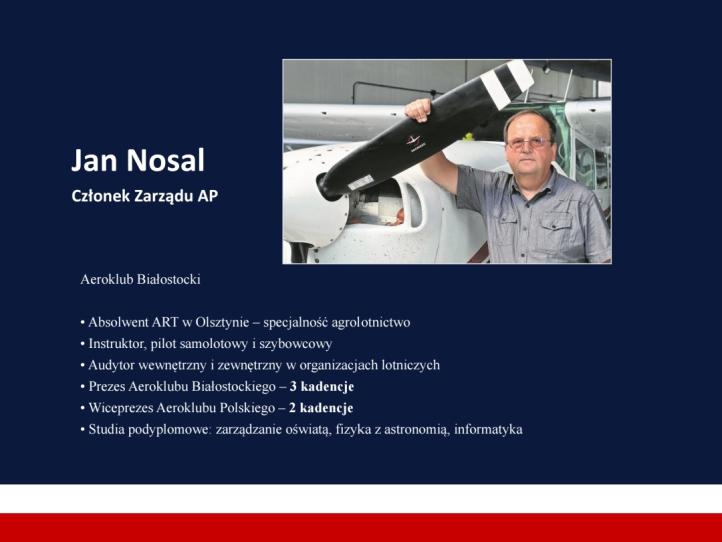 Jan Nosal, Członek Zarządu Aeroklubu Polskiego (fot. Aeroklub Polski)