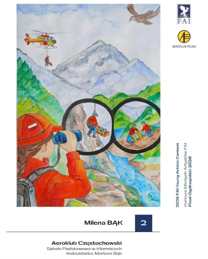 Latanie dla ratowania życia - praca Mileny Bąk (fot. Aeroklub Częstochowski)