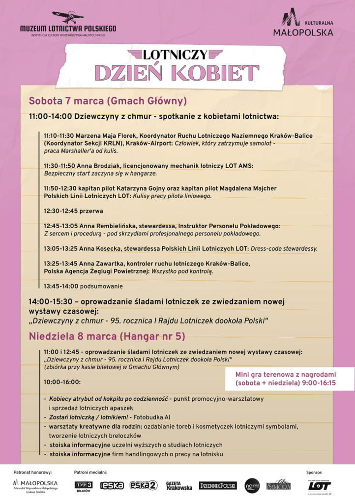 Lotniczy Dzień Kobiet w Muzeum Lotnictwa Polskiego - plakat (fot. Muzeum Lotnictwa Polskiego)2