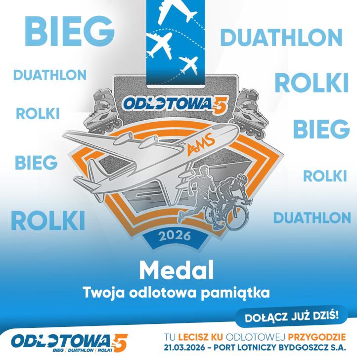Medal Odlotowa 5 w Porcie Lotniczym Bydgoszcz (fot. Odlotowa 5)