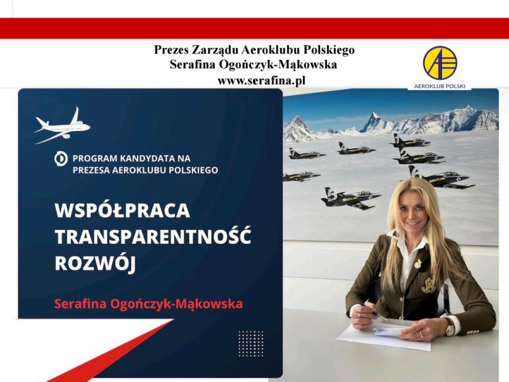 Serafina Ogończyk-Mąkowska, Prezes Zarządu Aeroklubu Polskiego (fot. Aeroklub Polski)