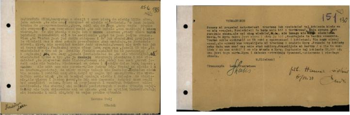 Tłumaczenie grypsu przechwyconego przez UB (fot. IPN)