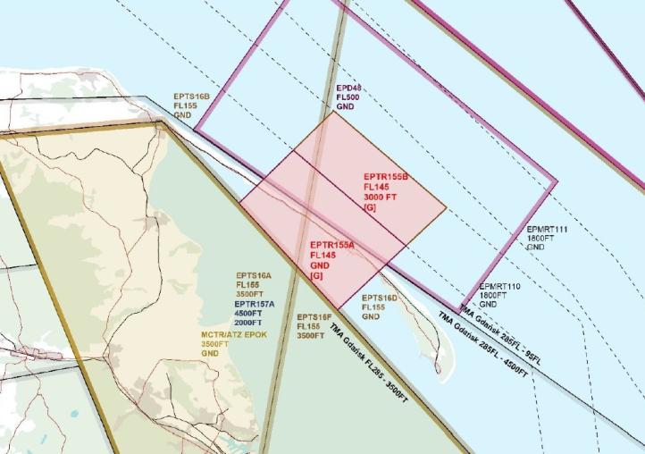 Zmiana rejonu JASTARNIA AREA na strefę czasowo rezerwowaną (TRA), fot. pansa.pl