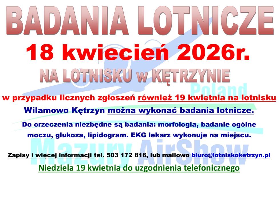 Badania lotnicze na lotnisku w Kętrzynie, fot. AKJ