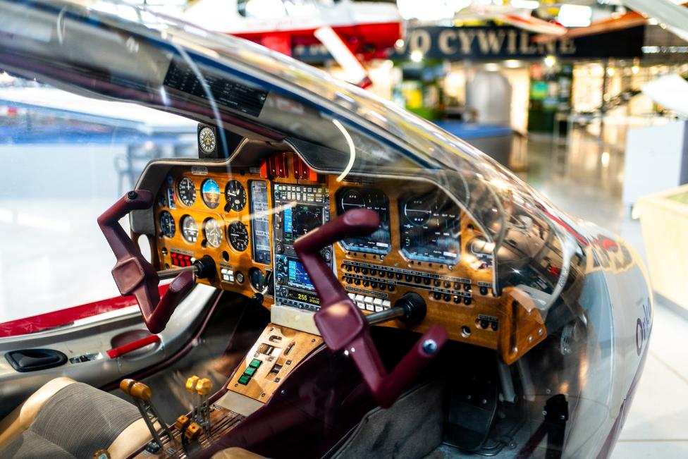 Kokpit samolotu EM-11 'Orka' (fot. Muzeum Lotnictwa Polskiego)