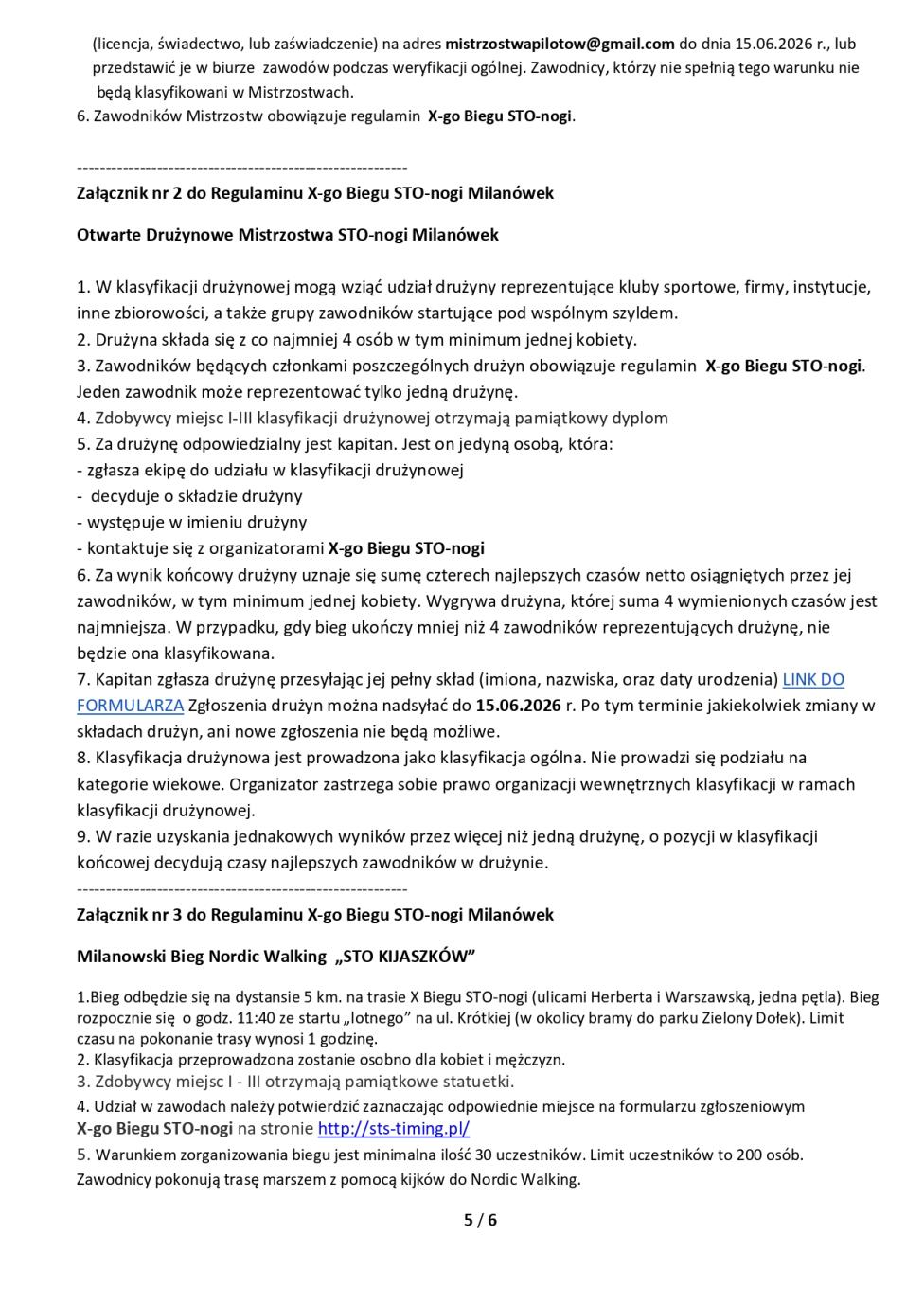 X Bieg Sto-nogi w Milanówku