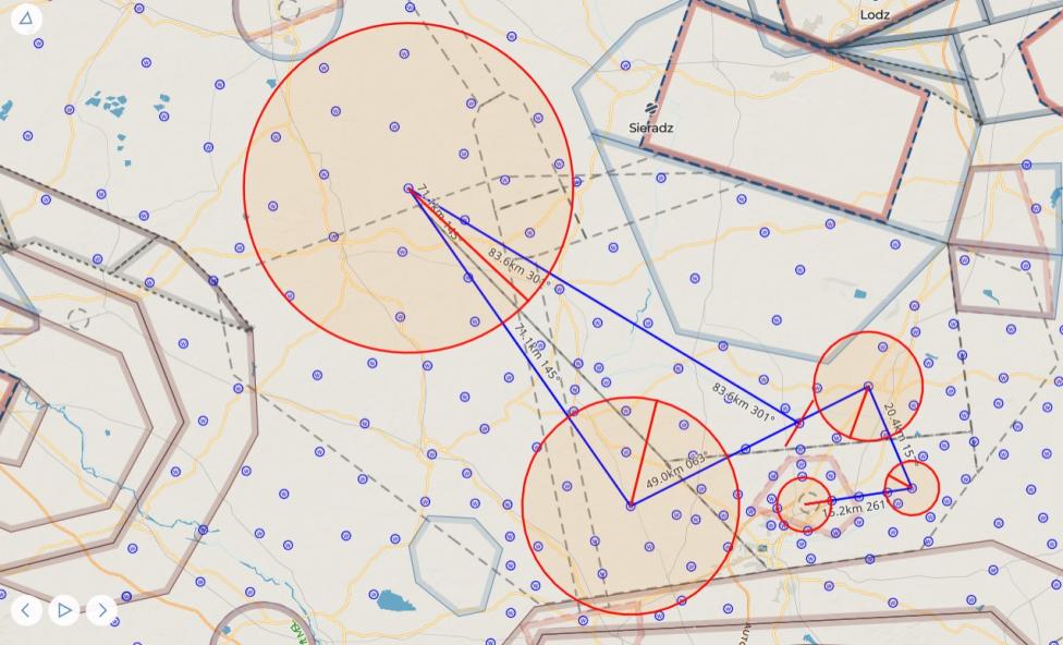 40. Szybowcowe Mistrzostwa Świata FAI - trasa 3 konkurencji w klasie Open (fot. soaringspot.com)