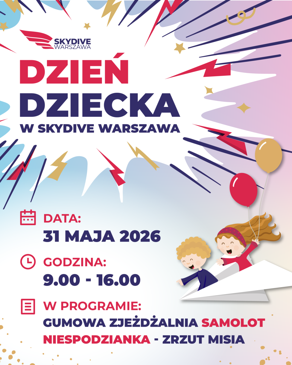 Dzień Dziecka w Sky Dive Warszawa, fot. Skydive WAW