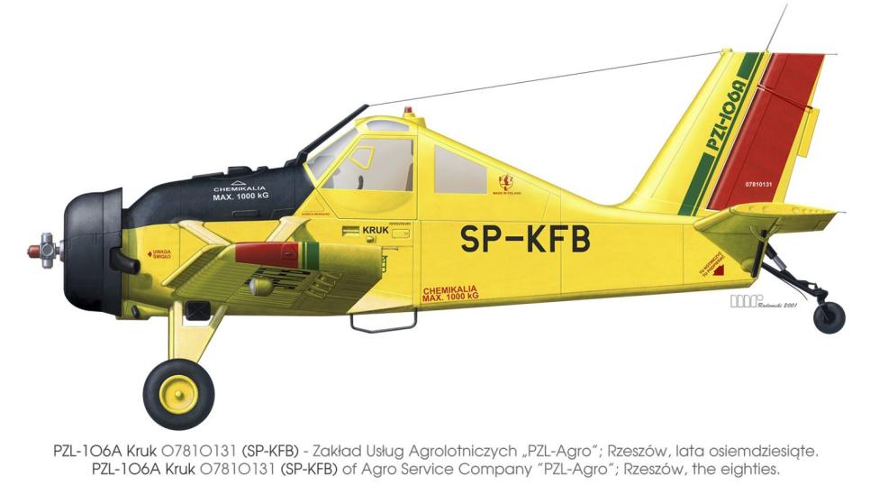 PZL-106A Kruk - grafika (fot. Muzeum Lotnictwa Polskiego)