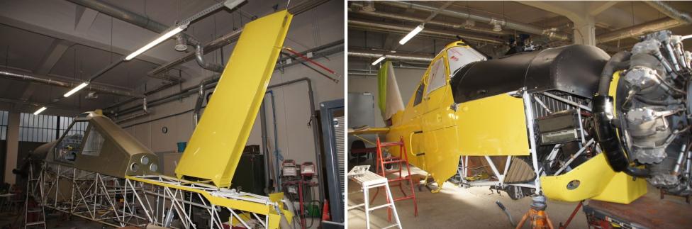 Prace renowacyjne przy samolocie PZL-106 Kruk (fot. Muzeum Lotnictwa Polskiego)2