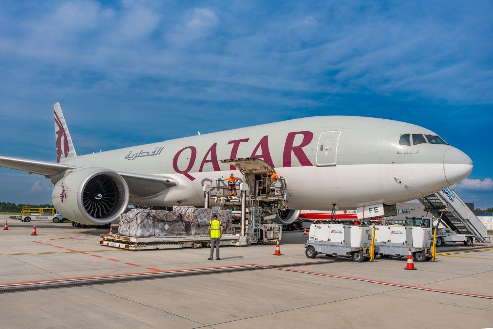 B777 Qatar Airways Cargo na lotnisku w Katowicach, fot. Katowice Airport