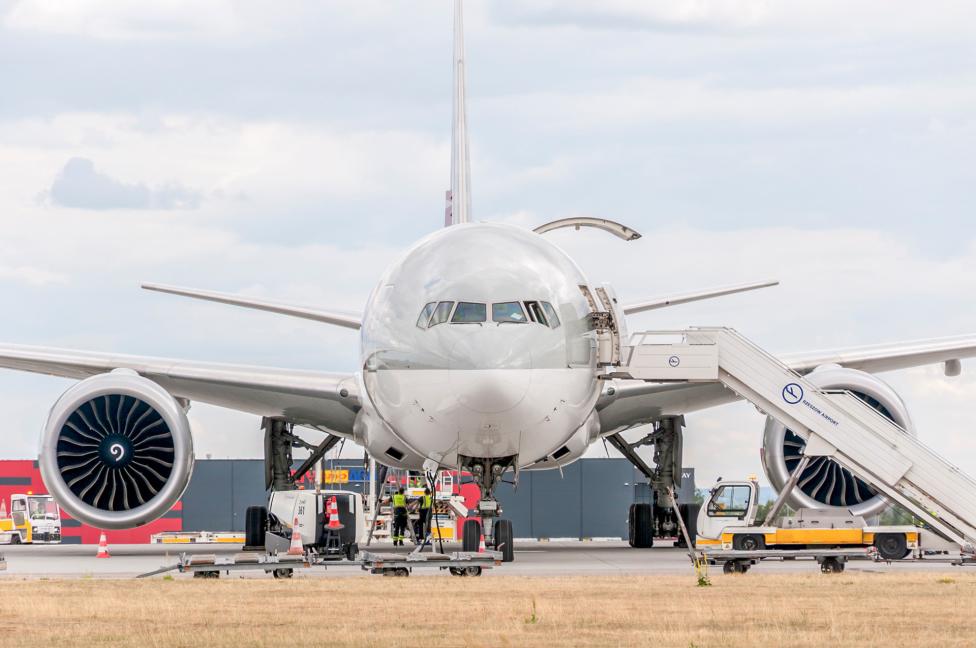 B777-200 Freighter Qatar Airways Cargo na lotnisku w Jasionce (fot. Port Lotniczy Rzeszów-Jasionka)3