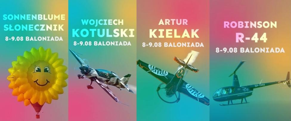 Balon Słonecznik, Wojciech Kotulski, Artur Kielak i Robinson R44 na Baloniadzie w Ogrodzieńcu (fot. Grupa Falco)