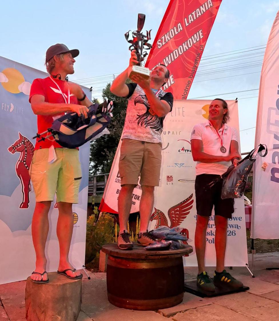 Paralotniowe Mistrzostwach Polski 2026 - podium w klasyfikacji generalnej (fot. Polish Paragliding Open Championship, Facebook)