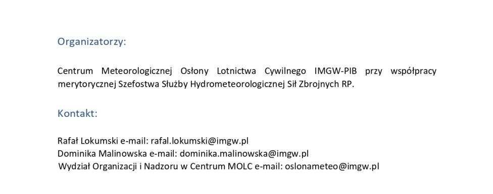 XXIV edycja Szkoły Meteorologii Lotniczej