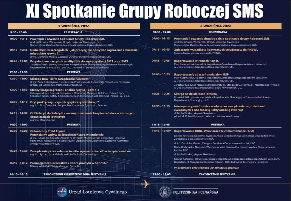 XI spotkanie Grupy Roboczej SMS - Agenda (fot. ULC)