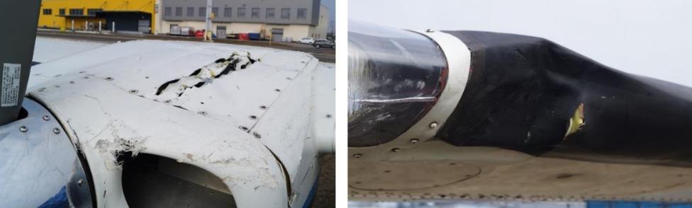Kolizja samolotów Vulcanair P.68 „OBSERVER” i SAAB SF340A na lotnisku w Gdańsku, fot. PKBWL