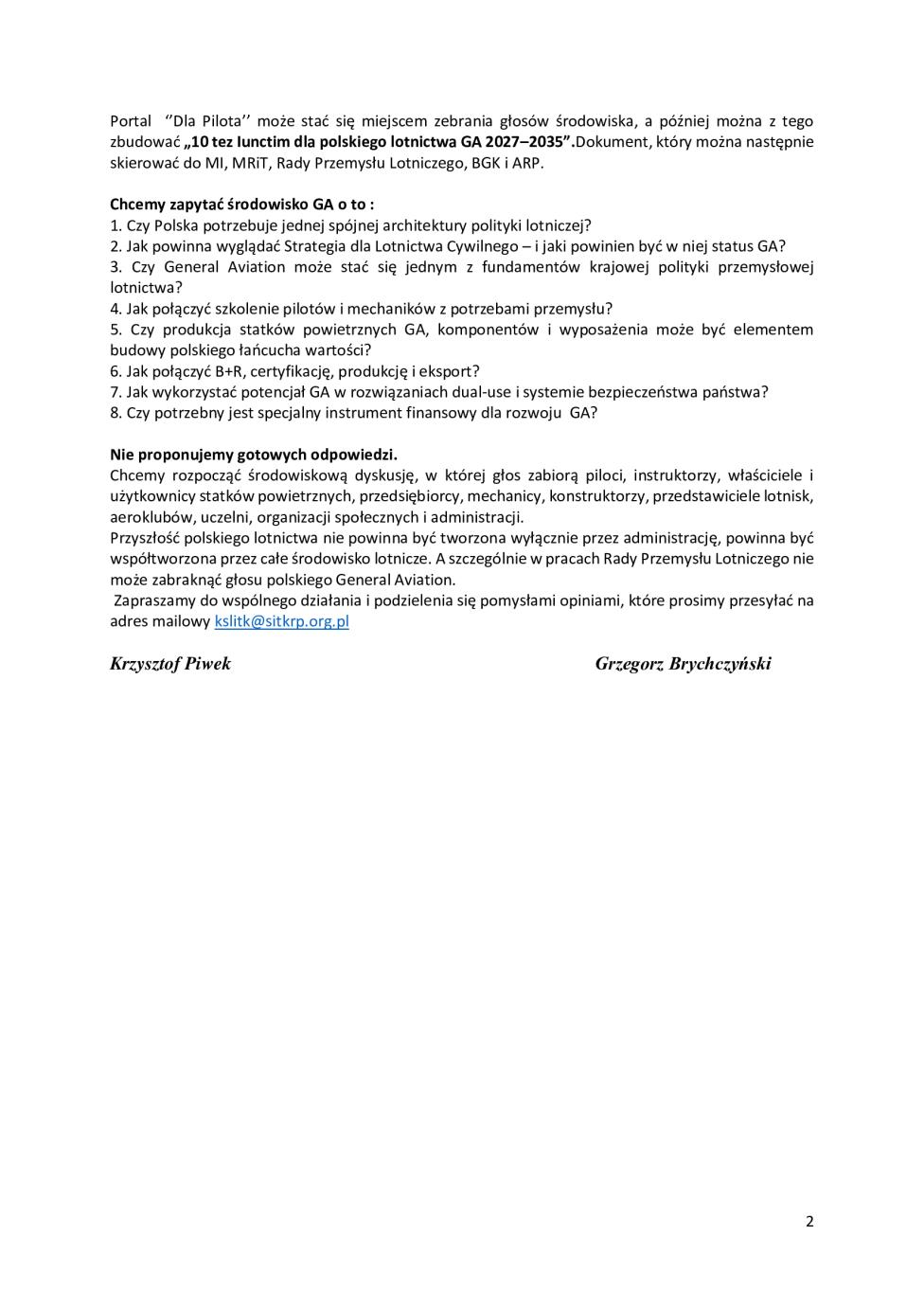 Polityka lotnicza_Strategia dla Lotnictwa Cywilnego_Polityka Przemysłowa