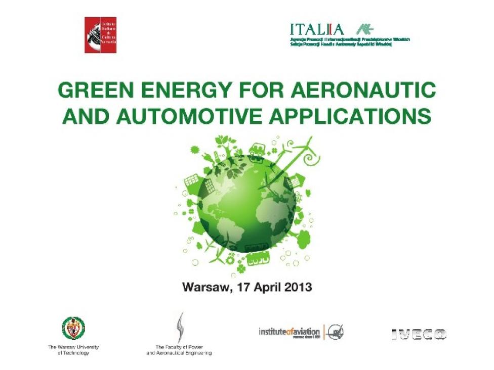 Seminarium Green Energy for Aeronautic and Automotive Applications