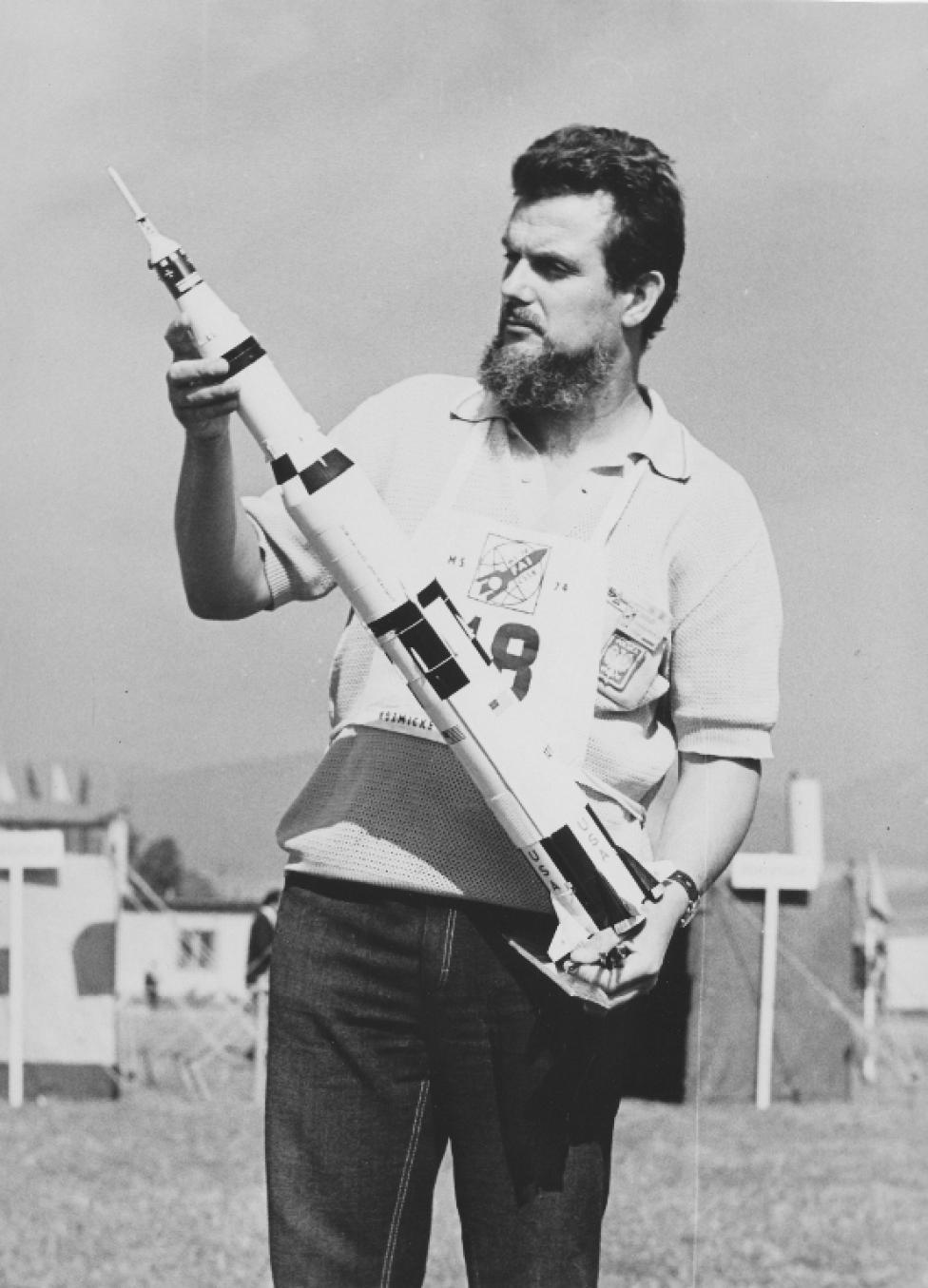 Modelarz rakietowy Pius Zygfryd Franckiewicz, fot. Miłosz Rusiecki