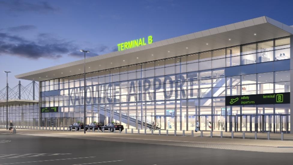 Wizualizacja terminalu pasażerskiego B Portu Lotniczego Katowice (fot. GTL)