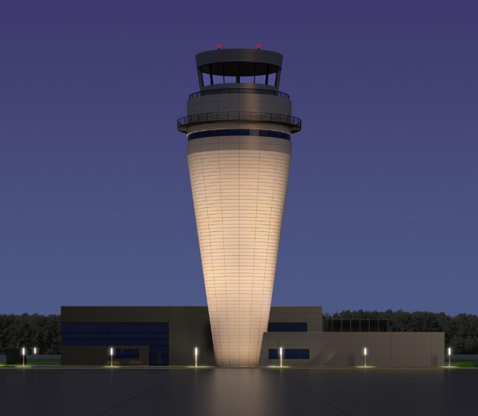 Wizualizacja nowej wieży kontroli lotniska w Katowicach (fot. PAŻP)