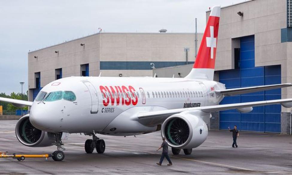 Bombardier CSeries w barwach Swiss