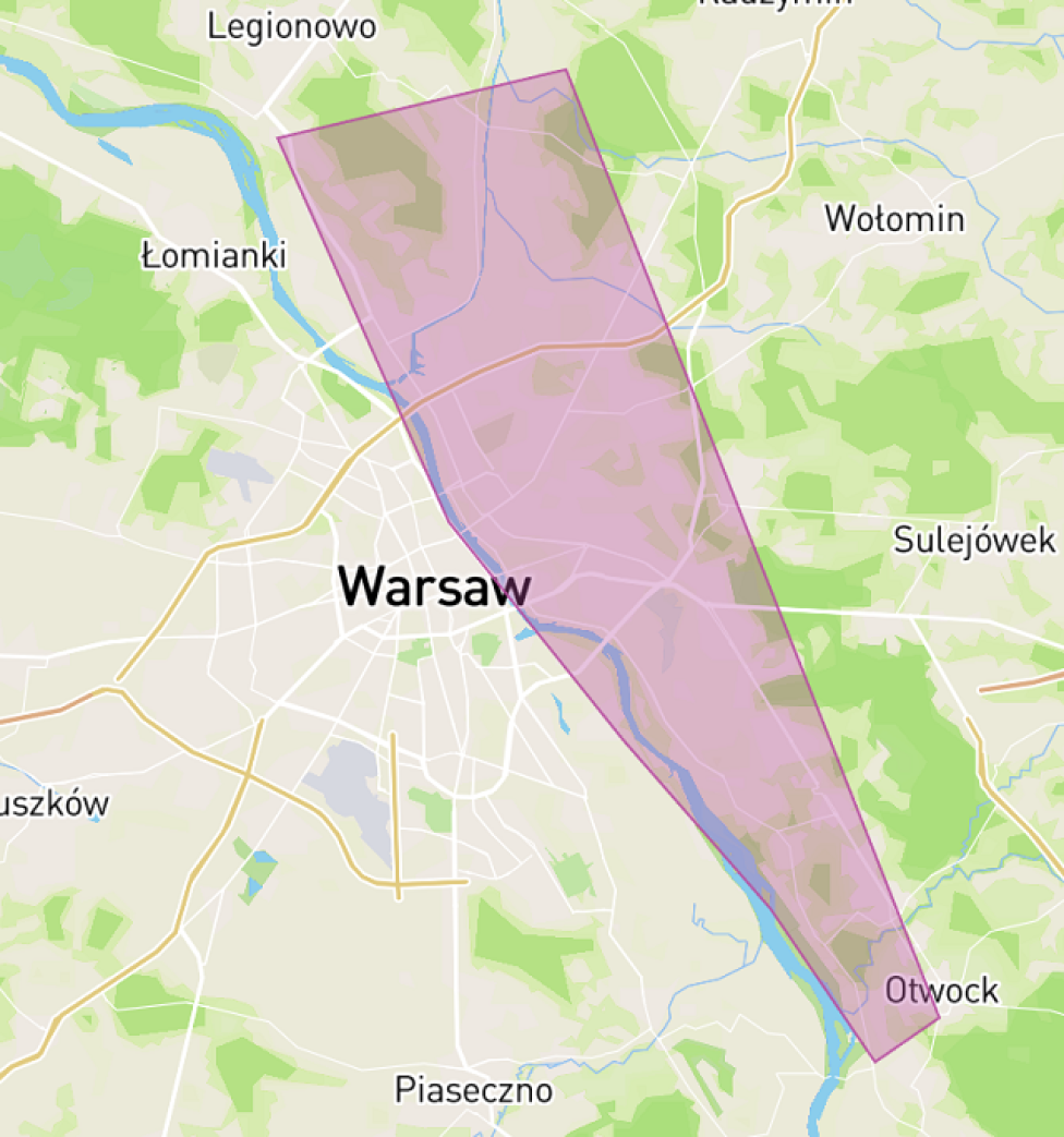 Strefa ograniczeń w Warszawie w związku z sesją B737 i samolotów akrobacyjnych