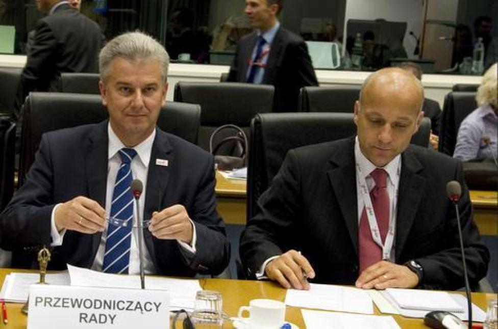 Minister C. Grabarczyk podczas posiedzenia Rady UE ds. Transportu, Telekomunikacji i Energii (6.10.2011)