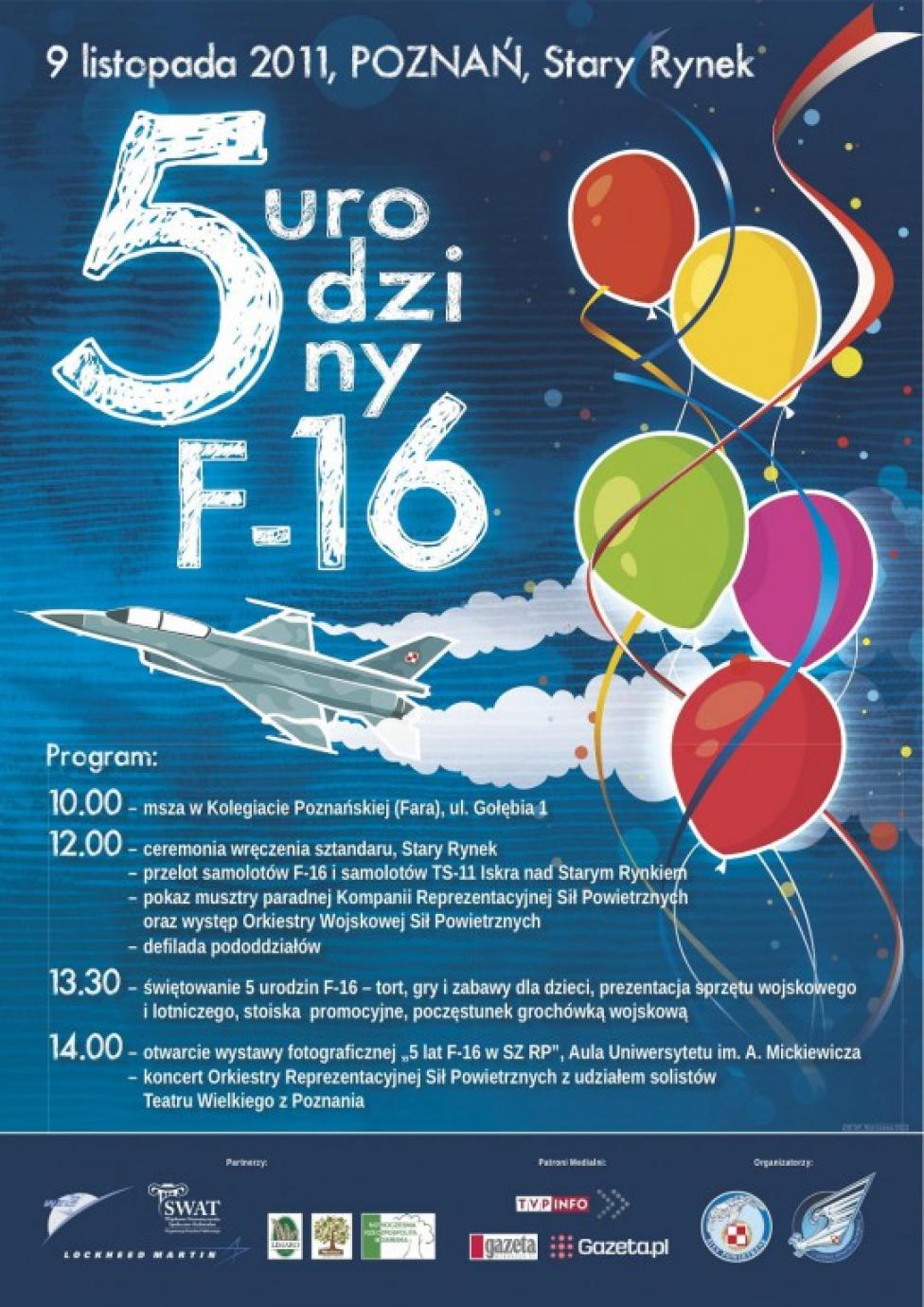 5 urodziny F-16 (plakat)/ proj. Zespół Wydawniczy DSP