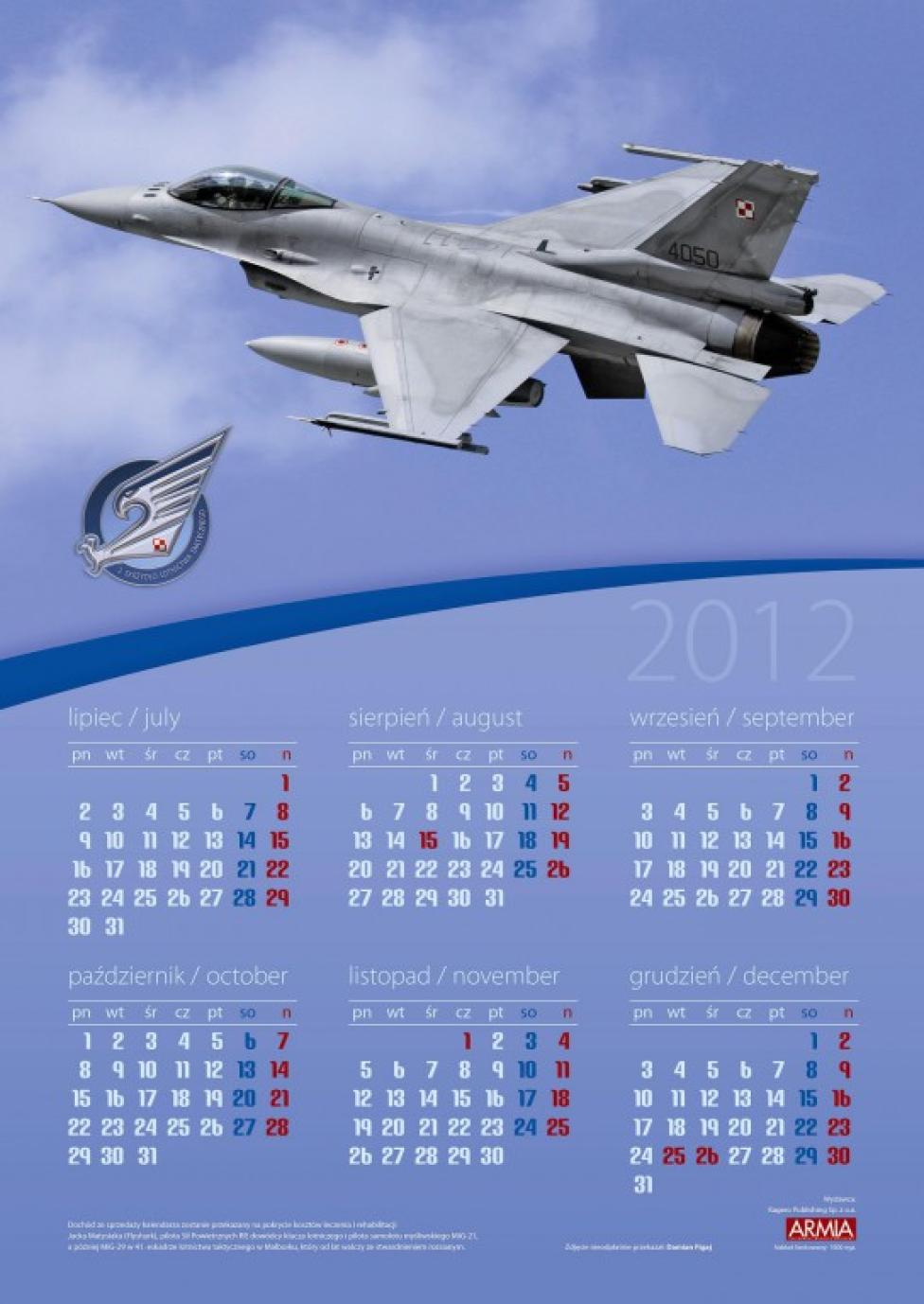 Kalendarz z samolotem wielozadaniowym F-16 na 2012 rok/ Kagero