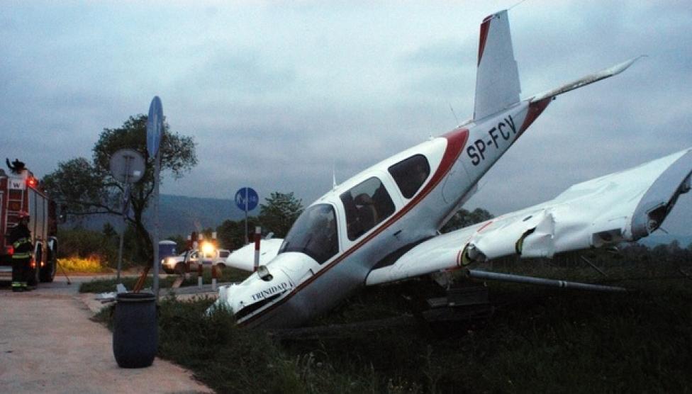 Wypadek samolotu SP-FCV w Bielsku Białej, fot. PKBWL