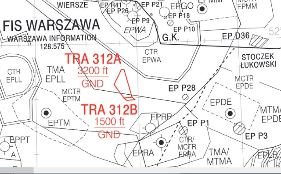 Strefy wydzielone w związku z lotami szkolnymi i treningowymi UAV - DWOT