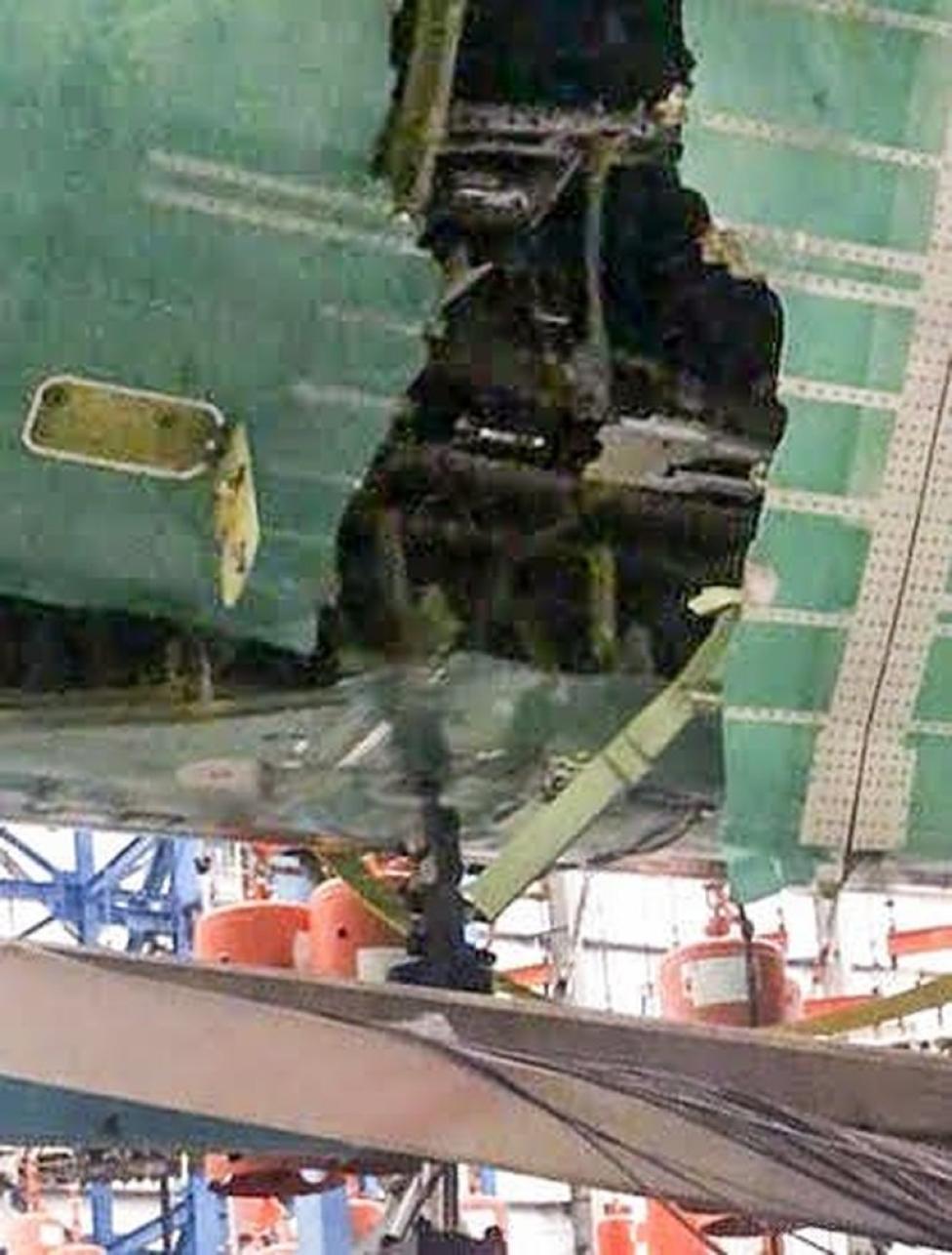Kadłub B777X po eksplozji podczas testów, fot. Seattletimes