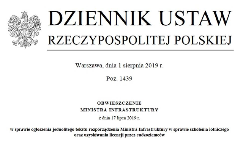 Dziennik Ustaw 2019 poz. 1439 