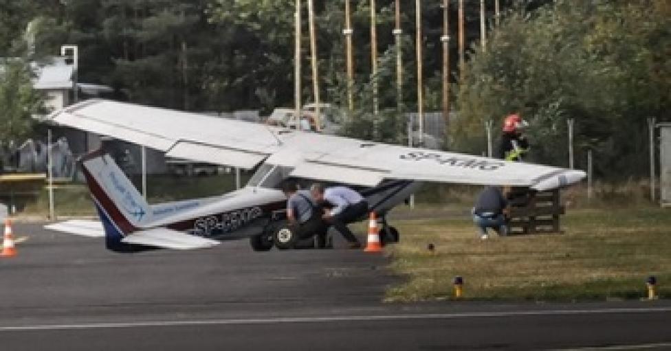 Incydent z udziałem Cessny 152 w Mielcu, fot. hej.mielec.pl