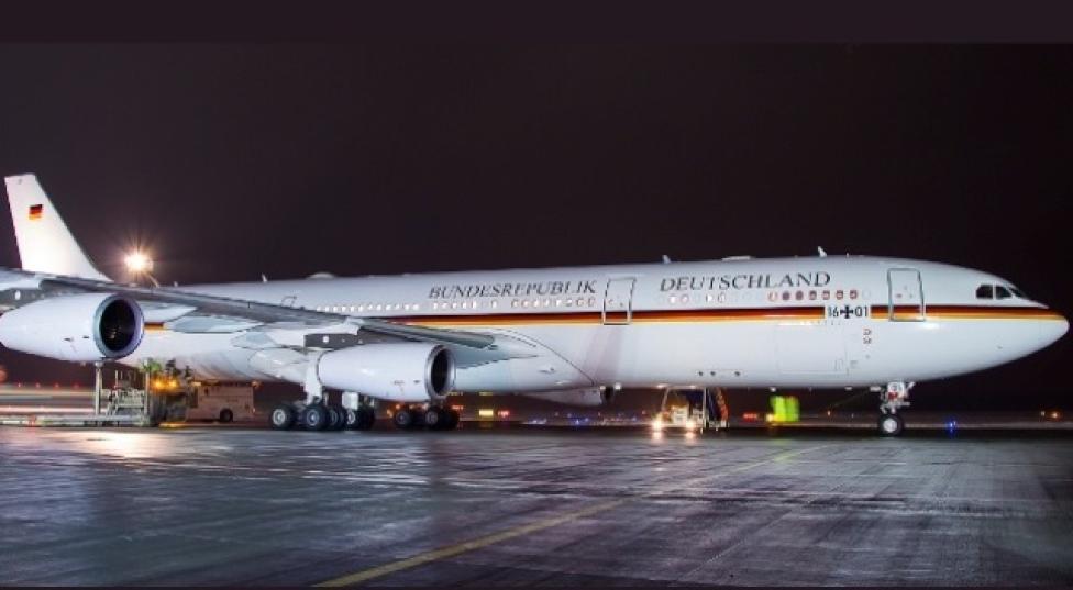 Airbus A340 w wersji 300 należąca do Luftwaffe do przewozu niemieckich VIPów (fot. Piotr Adamczyk, PR Katowice Airport)
