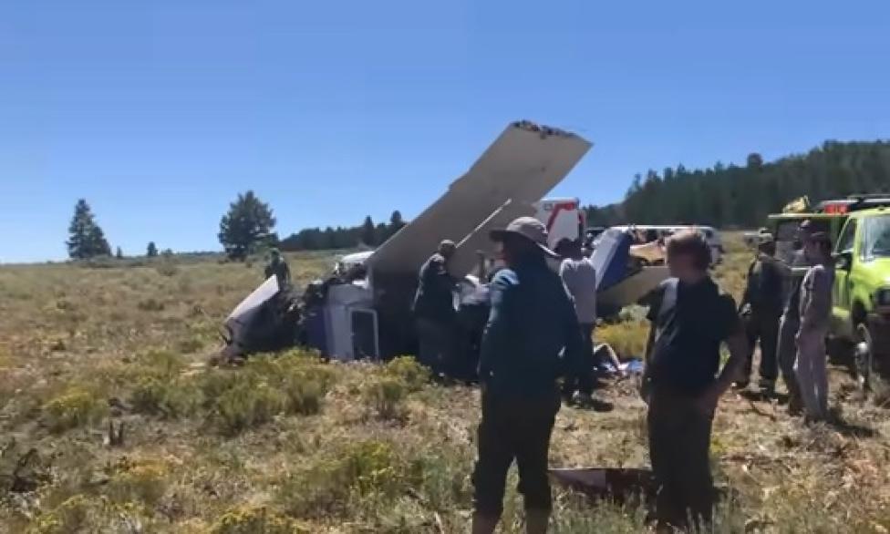 Wypadek Cessny 210, fot. youtube