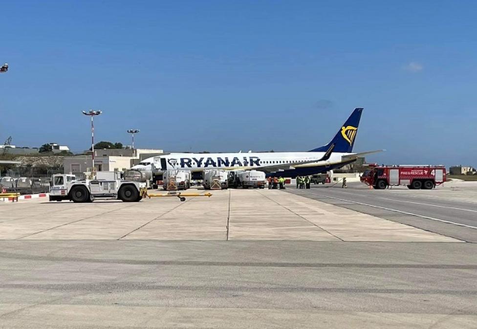 Kolizja B738 na Malcie, fot. twitter Malta Aviation
