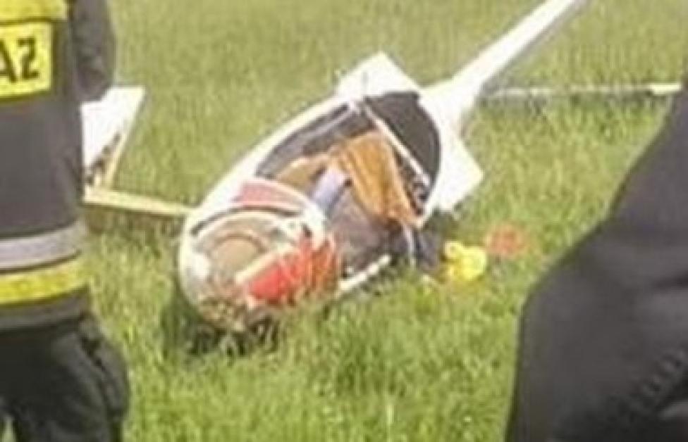 Wypadek szybowca na lotnisku w Rudnikach, fot. kadr z tvn24