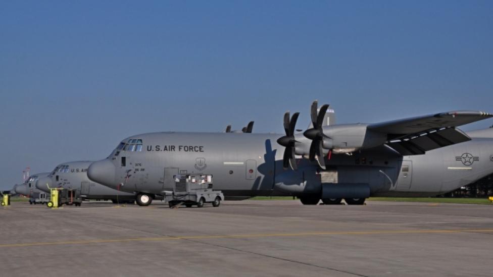 Amerykańskie C-130 J na lotnisku w Powidzu (fot. Luiza Wawrzyniak-Kozera)