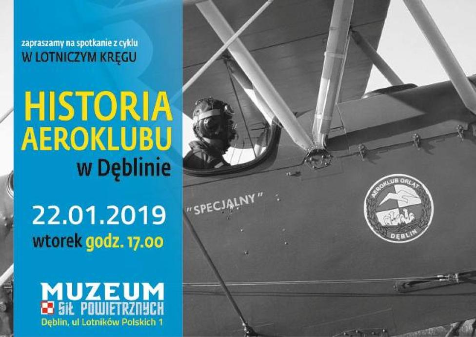 Historia Aeroklubu w Dęblinie – spotkanie z cyklu "W lotniczym kręgu" (fot. muzeumsp.pl)