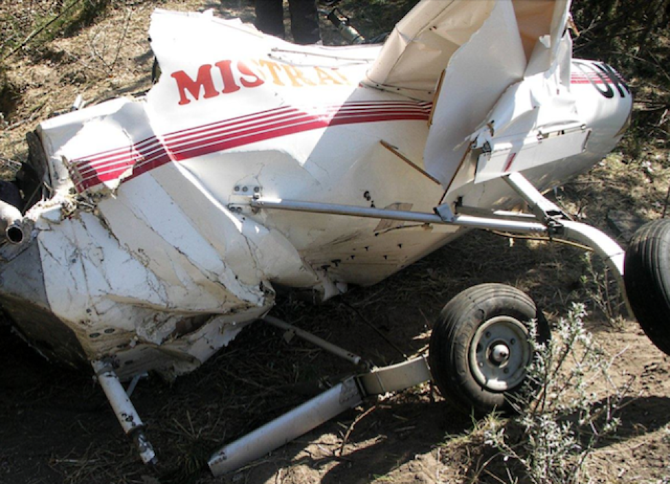 Aviasud Mistral z napisami OK-KUD10, kótry uległ zniszczeniu w wyniku wypadku 29 kwietnia 2012 roku