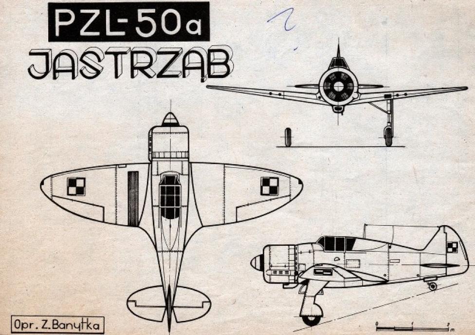 Schemat samolotu PZL 50 Jastrząb