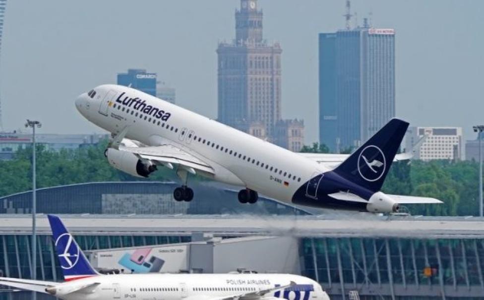 A320neo Lufthansy na Lotnisku Chopina - start (fot. Piotr Bożyk/PAŻP)