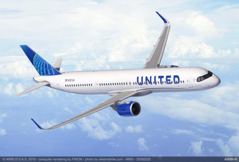 A321XLR w barwach United Airlines (fot. Airbus)